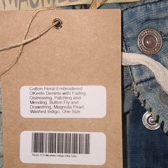 New Magnolia Pearl OKeefe Jeans Floral Embroidered Denim Jean Indigo Pant 210 os - Picture 11 of 16
